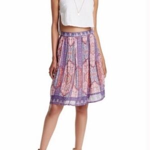 Lucky Brand | Tapestry Print Boho Chic Purple and Pink Skirt  Size S